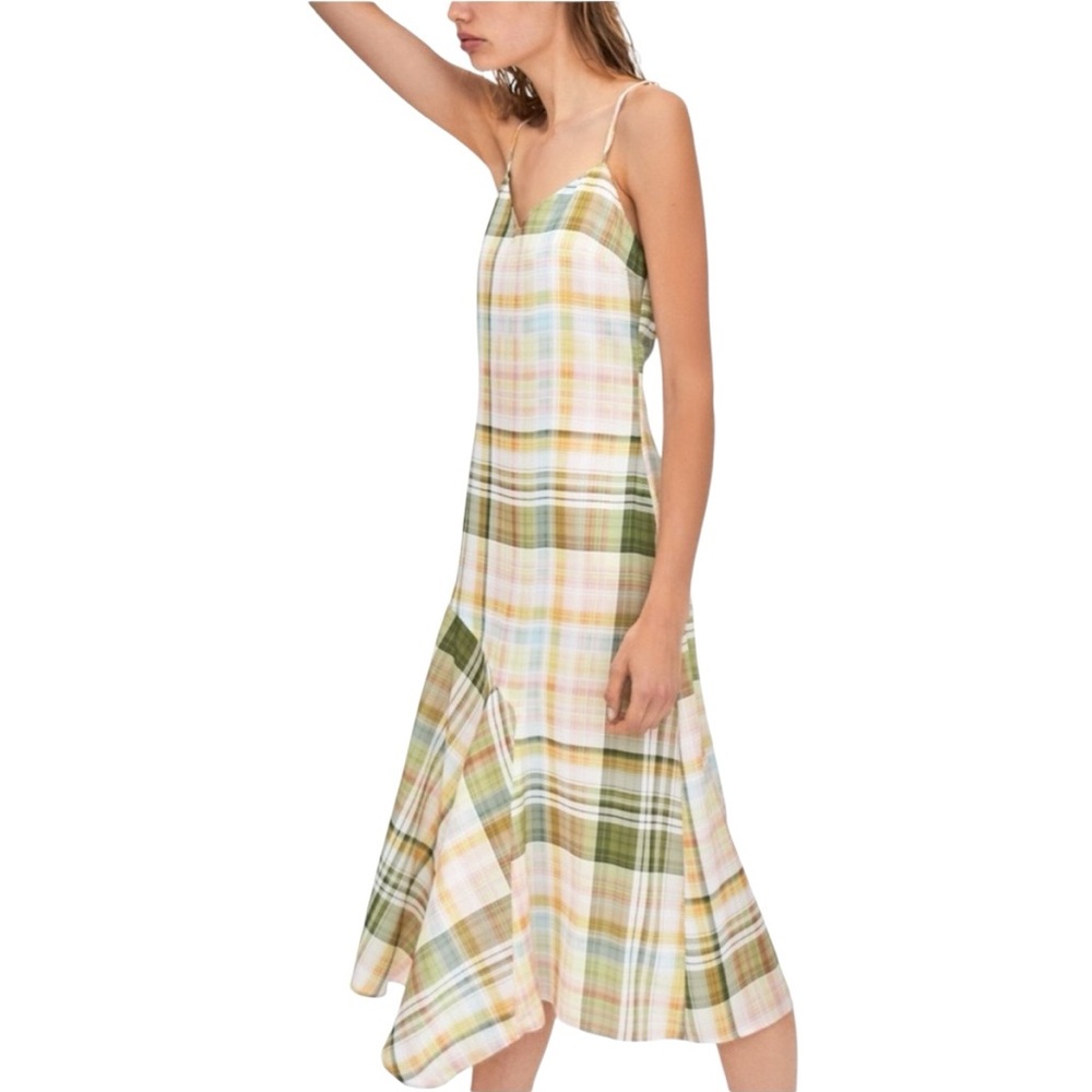 Zara TRF Collection Check Spaghetti Strap Camisole Dress